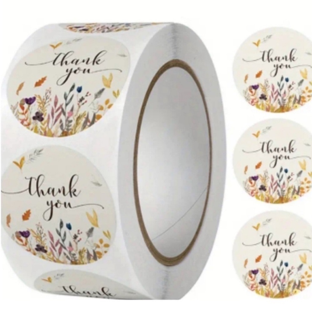 NWT- Thank You Stickers 500 Floral